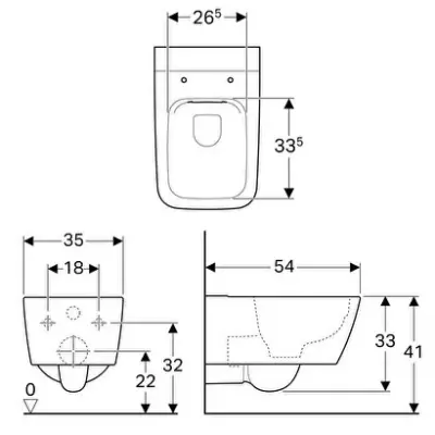 Geberit iCon Square 501.651.01.1 Rimfree Asma Klozet,Beyaz - 3