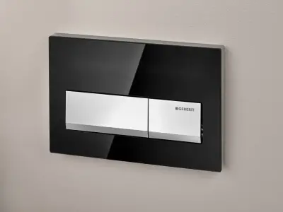 Geberit Alpha50 115.060.DW.1 Kumanda Paneli, Çift Basmalı, Siyah, Krom Butonlu - 4