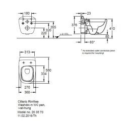 Geberit Citterio Rimfree Asma Klozet, Beyaz - 3