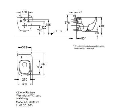 Geberit Citterio Rimfree Asma Klozet, Beyaz - 3