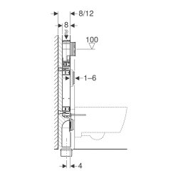 Geberit Sigma 110.792.00.1 Kombifix Gömme Rezervuar - 8cm - 4
