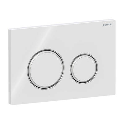 Geberit Sigma 21 115.884.SI.1 Çift Kademeli Kumanda Paneli, Beyaz Cam - 1