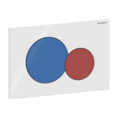 Geberit Sigma01 115.770.LB.5 Çift Basmalı Kumanda Paneli, Kırmızı, Mavi - 1
