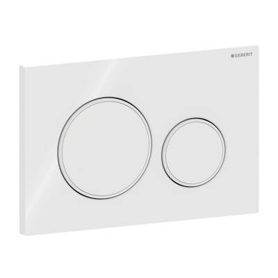 Geberit Sigma20 115.882.11.1 Kumanda Kapağı - Çift Basmalı - Beyaz / Mat Beyaz / Beyaz - 1
