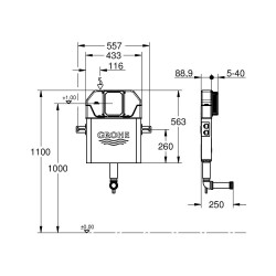 Grohe Solo Slim 39682000 Alaturka Helataşı Gömme Rezervuar, 8 cm - 2
