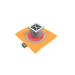 Hüppe Master X Yalıtımlı Noktasal Su Gideri, 10x10cm, Mat Satine, 47H0026000000003