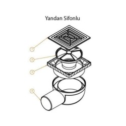 Hüppe Master X Yalıtımsız Noktasal Su Gideri, 10x10cm, Mat Satine, 47H0026000000001 - 2