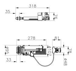 VitrA İç takım 330B4110 3/6 lt - alttan su girişli - 2