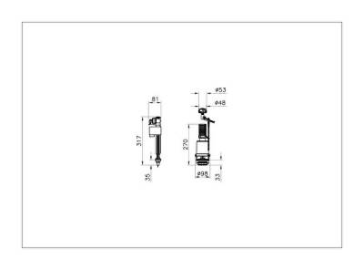 VitrA İç takım 330B4111 6 lt - alttan su girişli - 2