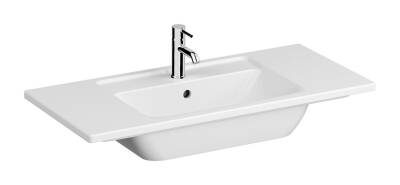 VitrA Integra Etajerli Lavabo 7057B003-0001 Dikdörtgen - 100x47 cm - Tek Armatür Delikli - Su Taşma Delikli - Beyaz - 1