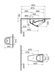 VitrA Integra Pisuvar 5462L003-0309 Arkadan su girişli - beyaz