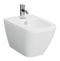 VitrA Integra Square Asma bide 7083L003-0288 Gizli montajlı - 54 cm - tek armatür delikli - su taşma delikli - yanlardan deliksiz - beyaz