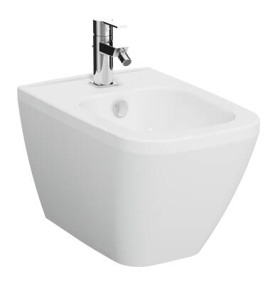 VitrA Integra Square Asma bide 7083L003-0288 Gizli montajlı - 54 cm - tek armatür delikli - su taşma delikli - yanlardan deliksiz - beyaz - 1