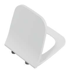VitrA Integra Square Klozet kapağı 191-001R009 Slim - duroplast - üstten sıkmalı - yavaş kapanır - kolay sök-tak - metal menteşeli - mat beyaz
