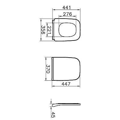 VitrA Integra Square Klozet kapağı 191-003R009 Slim - duroplast - üstten sıkmalı - yavaş kapanır - kolay sök-tak - metal menteşeli - beyaz - 2