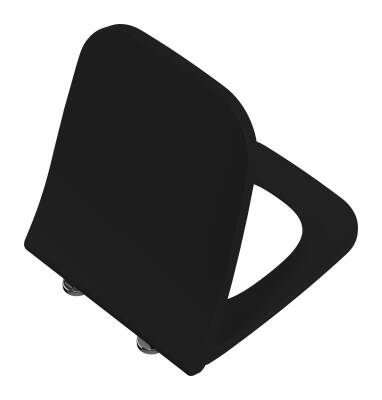 VitrA Integra Square Klozet kapağı 191-083R009 Slim - duroplast - üstten sıkmalı - yavaş kapanır - kolay sök-tak - metal menteşeli - mat siyah - 1