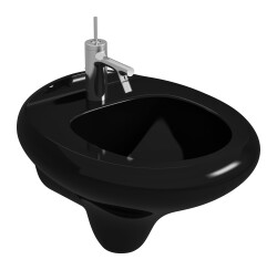 VitrA İstanbul Asma bide 4516B470-1599 Gizli montajlı - 52 cm - tek armatür delikli - su taşma deliksiz - yanlardan deliksiz - Clean - siyah