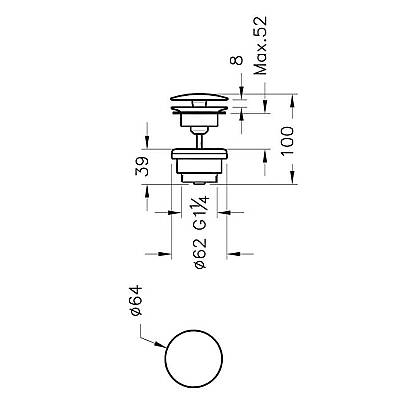 VitrA Origin Basmalı Lavabo Süzgeci A4514974 Evrensel - Yuvarlak - Soft Altın - 2