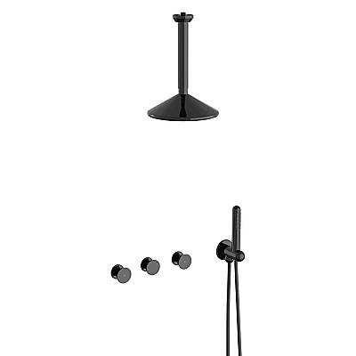 VitrA Liquid Ankastre Duş Seti A4277739 Parlak Siyah - 1