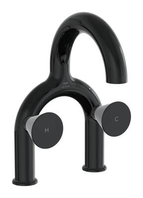VitrA Liquid Lavabo Bataryası A4274739 2 Delikli - Parlak Siyah - 1