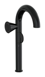 VitrA Liquid Lavabo Bataryası A4279439 Yüksek - Soldan Kullanım - Parlak Siyah 