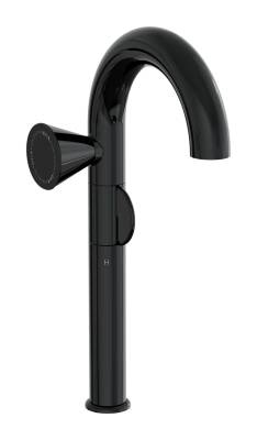 VitrA Liquid Lavabo Bataryası A4279439 Yüksek - Soldan Kullanım - Parlak Siyah - 1