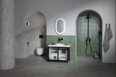 VitrA Liquid Sıvı Sabunluk Tutacağı A4456739 Çift Hazneli - Parlak Siyah - 3