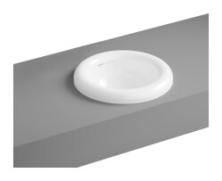 VitrA Liquid Tezgahüstü lavabo 7311B403-0016 Yuvarlak - kompakt - 40x40 cm - armatür deliksiz - su taşma deliksiz - Clean - beyaz