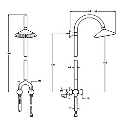 VitrA Liquid Tom Dixon Termostatik Duş Sistemi A4721939 Parlak Siyah - 2
