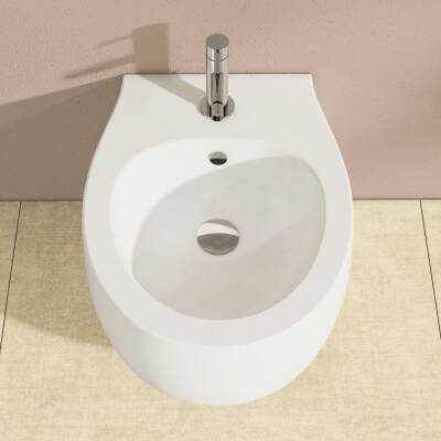 VitrA Memoria Asma bide 5886B403-0288 Gizli montajlı - 55 cm - tek armatür delikli - su taşma delikli - yanlardan deliksiz - Clean - beyaz - 3
