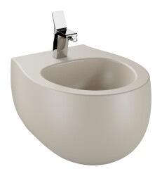 VitrA Memoria Asma bide 5886B420-0288 Gizli montajlı - 55 cm - tek armatür delikli - su taşma delikli - yanlardan deliksiz - Clean - mat bej