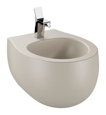 VitrA Memoria Asma bide 5886B420-0288 Gizli montajlı - 55 cm - tek armatür delikli - su taşma delikli - yanlardan deliksiz - Clean - mat bej - 1