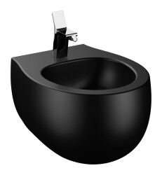 VitrA Memoria Asma bide 5886B483-0288 Gizli montajlı - 55 cm - tek armatür delikli - su taşma delikli - yanlardan deliksiz - Clean - mat siyah