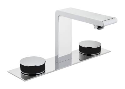 VitrA Memorıa Lavabo Bataryası A4231558 3 Delikli - Krom-Siyah - 1