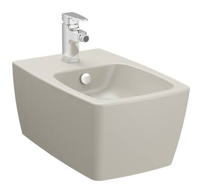 Artema Metropole Asma bide 5675B020-1046 Gizli montajlı - 56 cm - tek armatür delikli - su taşma delikli - yanlardan deliksiz - mat bej - 1