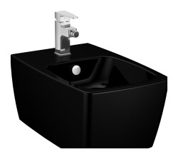Artema Metropole Asma bide 5675B070-1046 Gizli montajlı - 56 cm - tek armatür delikli - su taşma delikli - yanlardan deliksiz - siyah