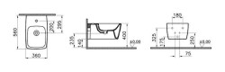 VitrA Metropole Asma bide 5675B083-1046 Gizli montajlı - 56 cm - tek armatür delikli - su taşma delikli - yanlardan deliksiz - mat siyah - 2