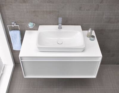 VitrA Metropole Çanak lavabo 5662B003-0937 Dikdörtgen - 60x46 cm - tek armatür delikli - su taşma deliksiz - beyaz - 2