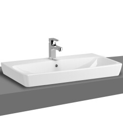 VitrA Metropole Çanak lavabo 5663B003-0973 Dikdörtgen - 80x46 cm - tek armatür delikli - su taşma delikli - beyaz