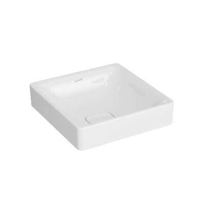 VitrA Metropole Çanak Lavabo 7533B003-1398 Kare - 40x40 cm - Armatür Deliksiz - Su Taşma Deliksiz - Beyaz - 1