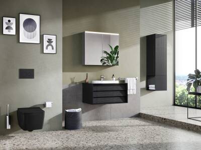 VitrA Metropole Klozet kapağı 122-083-009 Slim - duroplast - üstten sıkmalı - yavaş kapanır - metal menteşeli - mat siyah - 2