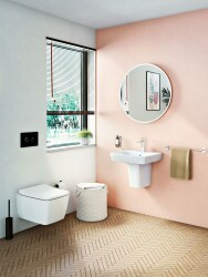 VitrA Metropole Lavabo 5661B003-0001 Dikdörtgen - kompakt - 50x46 cm - tek armatür delikli - su taşma delikli - beyaz - 2