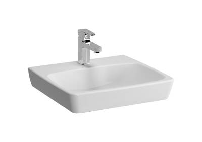 VitrA Metropole Lavabo 5661B003-0041 Dikdörtgen - kompakt - 50x46 cm - tek armatür delikli - su taşma deliksiz - beyaz - 1