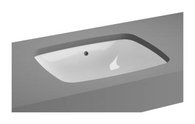 VitrA Metropole Tezgahaltı Lavabo 5667B003-1083 Dikdörtgen - Kompakt - 50x40 cm - Armatür Deliksiz - Su Taşma Deliksiz - Beyaz - 1