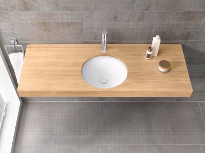 VitrA Metropole Tezgahaltı lavabo 5940B003-1083 Yuvarlak - kompakt - 45x45 cm - armatür deliksiz - su taşma deliksiz - beyaz - 3