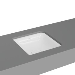 VitrA Metropole Tezgahaltı lavabo 7533B003-1083 Kare - 40x40 cm - armatür deliksiz - su taşma deliksiz - beyaz