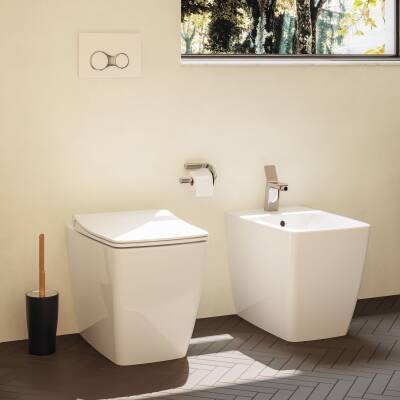 VitrA Metropole Yerden bide 5659B003-0288 Duvara tam dayalı - 54 cm - tek armatür delikli - su taşma delikli - yanlardan deliksiz - beyaz - 2