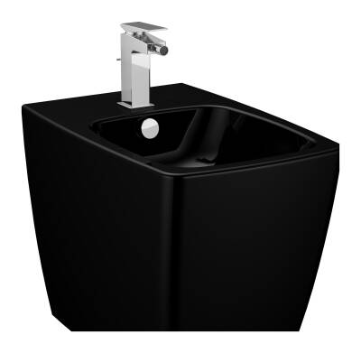 Artema Metropole Yerden bide 5659B070-0288 Duvara tam dayalı - 54 cm - tek armatür delikli - su taşma delikli - yanlardan deliksiz - siyah - 1