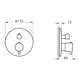 VitrA Origin Ankastre Termostatik Banyo Bataryası A4267134 V-Box Sıva Üstü Grubu - Fırçalı Nikel - 2