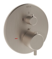 VitrA Origin Ankastre Termostatik Duş Bataryası A4267234 V-Box Sıva Üstü Grubu - Fırçalı Nikel